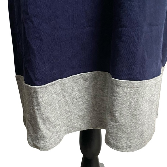 Boden Navy Gray Colorblock Cotton T-Shirt Dress Size 8R Casual Minimalist - Picture 3 of 11